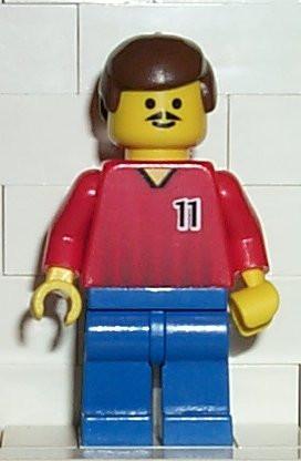 LEGO Minifigure-Soccer Player Red/Blue Team with shirt #11-Sports / Soccer-SOC068-Creative Brick Builders
